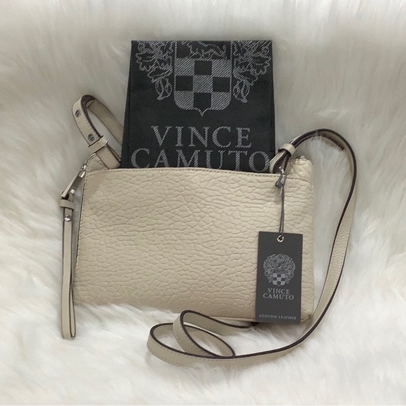NEW 👛 Vince Camuto Tania New Cream Leather Crossbody - Picture 7 of 14